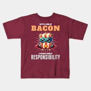 Superhero Bacon Strip Kids T-Shirt